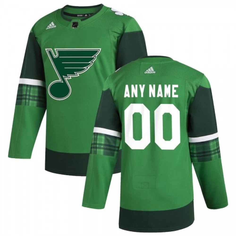 Men's St. Louis Blues adidas Green 2020 St. Patrick's Day Custom Jersey-Pro Kit Vault | Brand New 26/27 Sports Jerseys